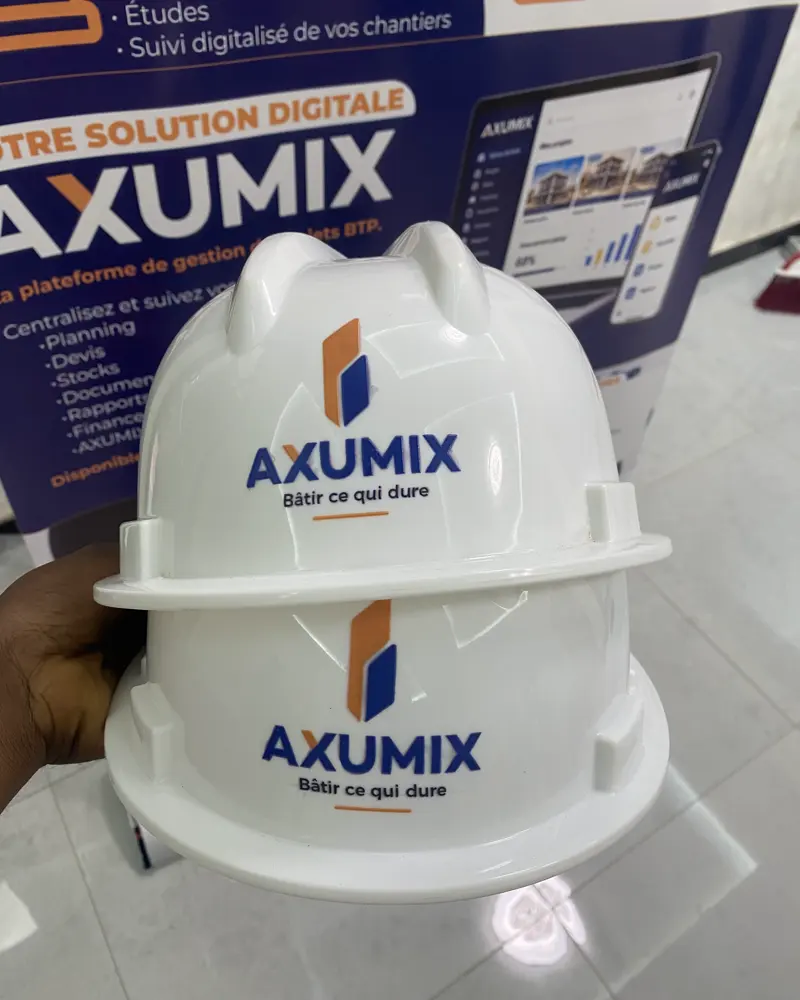 Casque de chantier personnalisé avec logo